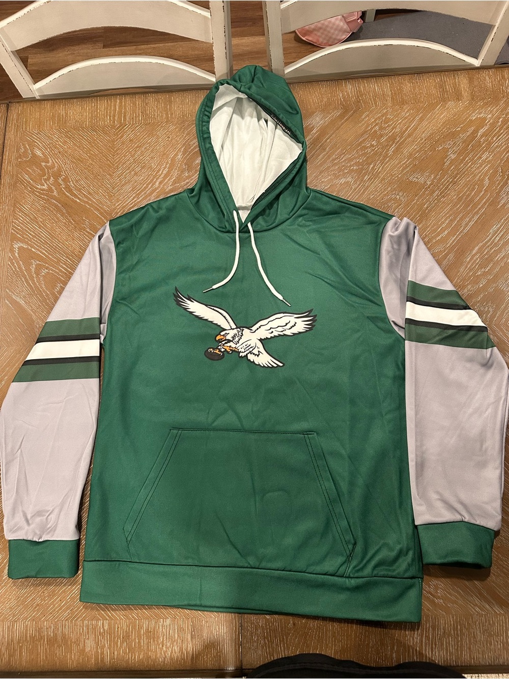 Philadelphia Eagles Men's Hoodie Throwback Rewind Kelly Green, Size Medium